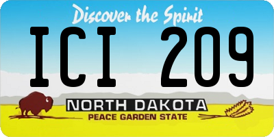 ND license plate ICI209