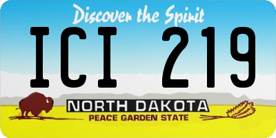 ND license plate ICI219