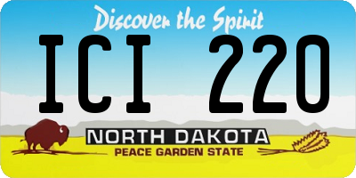 ND license plate ICI220
