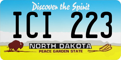 ND license plate ICI223