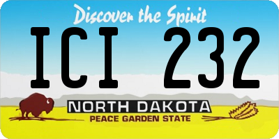 ND license plate ICI232