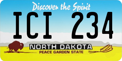 ND license plate ICI234