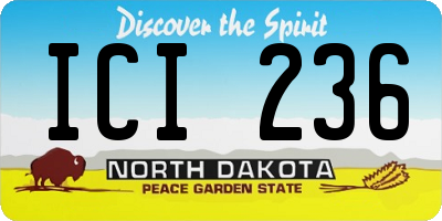 ND license plate ICI236