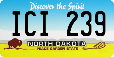 ND license plate ICI239