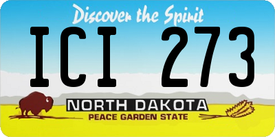 ND license plate ICI273