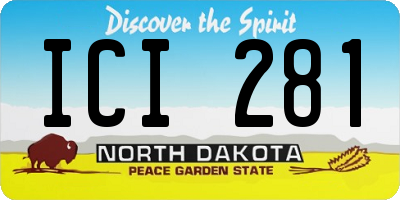 ND license plate ICI281