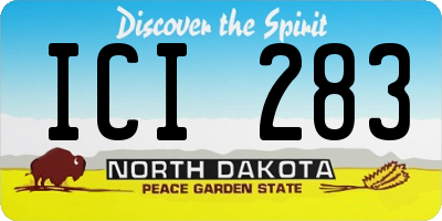 ND license plate ICI283