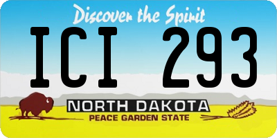 ND license plate ICI293