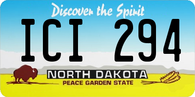 ND license plate ICI294