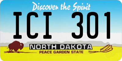ND license plate ICI301