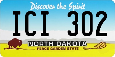 ND license plate ICI302