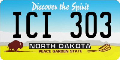 ND license plate ICI303