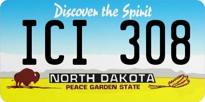 ND license plate ICI308