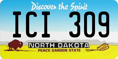 ND license plate ICI309