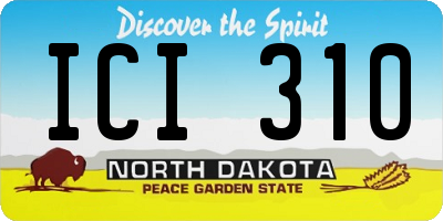 ND license plate ICI310