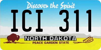 ND license plate ICI311