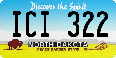 ND license plate ICI322