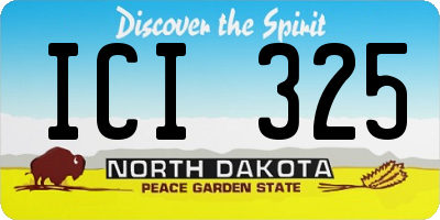 ND license plate ICI325