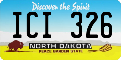 ND license plate ICI326