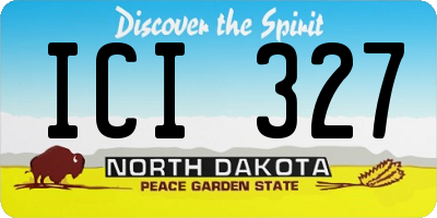ND license plate ICI327