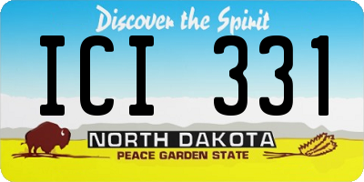 ND license plate ICI331