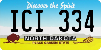 ND license plate ICI334