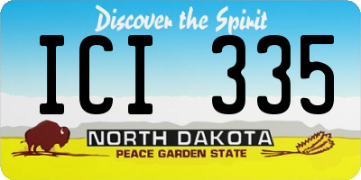 ND license plate ICI335
