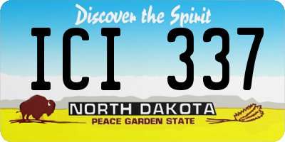 ND license plate ICI337