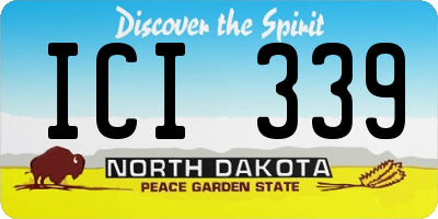 ND license plate ICI339