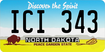 ND license plate ICI343
