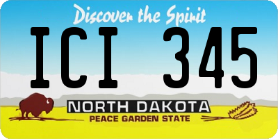 ND license plate ICI345
