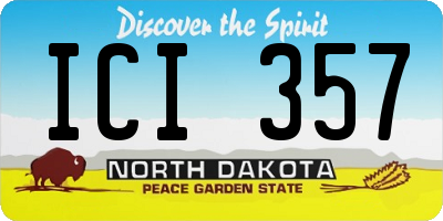 ND license plate ICI357