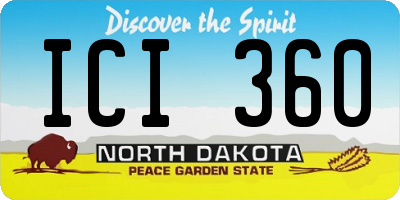 ND license plate ICI360