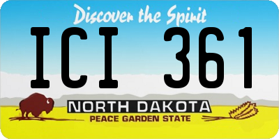 ND license plate ICI361