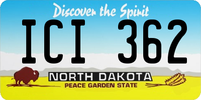 ND license plate ICI362
