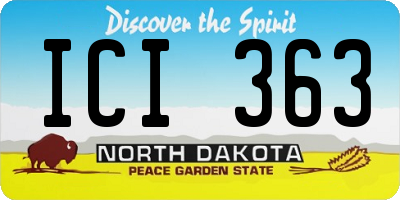 ND license plate ICI363