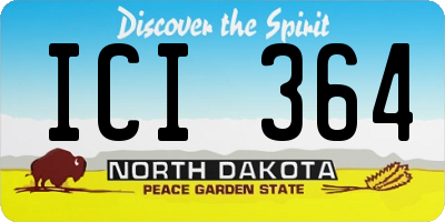 ND license plate ICI364
