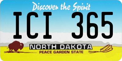 ND license plate ICI365