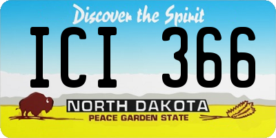 ND license plate ICI366
