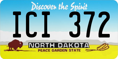 ND license plate ICI372