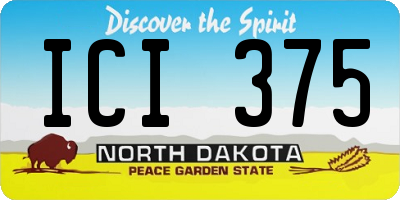 ND license plate ICI375