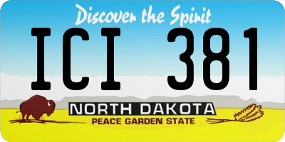 ND license plate ICI381