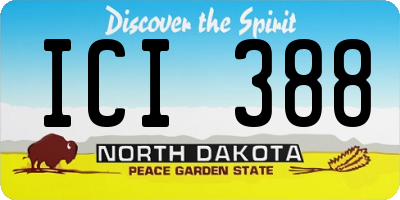 ND license plate ICI388