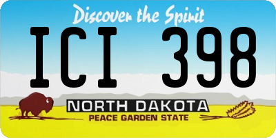 ND license plate ICI398