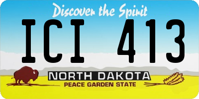 ND license plate ICI413