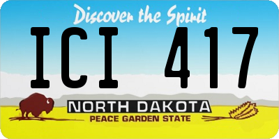 ND license plate ICI417