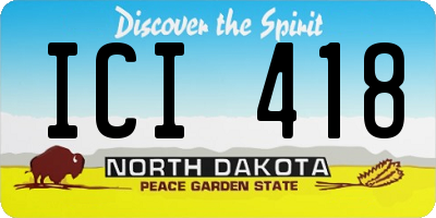 ND license plate ICI418