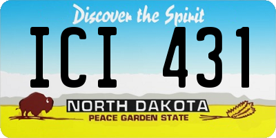 ND license plate ICI431