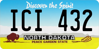ND license plate ICI432