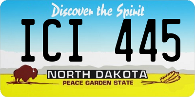 ND license plate ICI445
